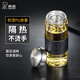 希诺玻璃杯 单层带滤网泡茶水杯男女式便携大容量防暴耐热水晶杯子 XN-6195（400ML 本色）