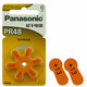 Batería de audífonos originales Panasonic A13 Siemens Lotus Botón 1.4V Volt Electronic A675P Zinc Air A10 A312 Tipo de espalda de oreja anciana, etc. PR48 (A13) 6 Cápsulas 1 Tarjeta