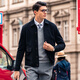 Mr. Cloak Pocket Solid Color Woll Cardigan Spring- und Herbsthornknopf Herrenjacke Pullover BT12353 BRACK CODE CLEARANCE Schwarz 3xl (190)