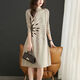 
La Chapelle knitted dress for women 2025 autumn and winter new style outfits to make you look slim and small bottom sweater skirt thickened off white 9901 L 105--115/Jin[Jin equals 0.5 kg]