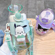 凯蒂猫（hellokitty）库洛米水杯女孩小学生儿童上学可爱高颜值户外大容量大肚吸管杯子 玉桂狗吸管杯9015+挂件3D贴 690ml