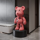 Jizhao light luxury violent bear piggy bank large floor-standing ornaments living room decorations home TV cabinet housewarming gift red happy bear + round black base 98cm