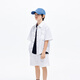 Little MO&Co. Children's clothing summer new style boys simple versatile short-sleeved shirt KBD2SHT001 denim white 110 110/56