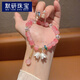 默研（MOYAN）圆珠珍珠滴油水钻弹力手链甜美可爱小众手串轻奢时尚百搭情侣手饰 A3519桃子款手链C