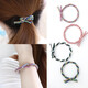 Jiewei Yi rubber band high elasticity and durable black hair tie girls do not hurt the hair rope ball head large intestine hair tie BH-FQ011 twist braid black 5 pieces