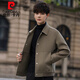 Pierre Cardin Wool Jacket Men's Woolen Coat Short Korean Style Spring and Autumn 2025 New Double-sided Nylon Jacket Men's Gray Green S Weight 110Jin Jin is equal to 0.5 kg or less