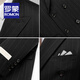 ROMON high-end customized British suit for men, groom, wedding, double-breasted striped suit, men's business formal suit, gray stripe = suit + pants + shirt, 3XL size