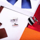 KFLK men's cufflinks French cuffs shirt sleeves high-end gift shirt buttons business cuff buttons versatile engraving custom gift box hardcover Cufflinks black