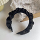 CHUXIANG braided hairbands for women, hairpins, high headbands, retro, versatile, out-and-out hair-pressing headbands, wide edges, pleated black (small) A21