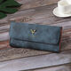 KuQIDAISHU Long Wallet Women's Frosted Cover Wallet Soft Wallet 2025 New Fashion Retro Large Capacity Hand Holding Bag Red