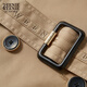 Teenie Weenie stockless bear autumn and winter college style medium-length windbreaker jacket for women Khaki S 160