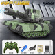 Symper Gesture Sensing Tank Voiture télécommandée Le jouet pour enfants peut lancer le modèle de combat militaire T90 Cadeau d'anniversaire pour garçon Réservoir sur chenilles à 10 voies Modèle de bombe à eau verte Configuration standard Un jeu de piles rechargeables