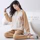 芊之雅（QIANZHIYA）睡衣女生秋冬季加厚纯棉夹层长袖家居服加棉空气棉保暖薄夹棉套装 MFT-15275# 女L/165
