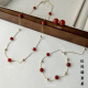 
Yashilif Yashilif s925 silver 5223 0358 9764 temperament and fashionable red agate necklace bracelet earrings set YL-5223 necklace