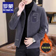 ROMON Lapel Men's Woolen Jacket Spring and Autumn New Business Casual Young and Middle-aged Short Cotton Thickened Woolen Jacket Men Regular Style Brown XL Recommended 121-140Jin Jin is equal to 0.5 kg