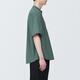 MUJI Men's Cool Henley Collar Short Sleeve T-Shirt Men's Bottoming Shirt Men's Top AC1W6C4S Smoked Green M (170/92A)