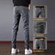 Jeanswest Jeans Men's 2024 Spring y Autumn New Fashion Fashion Faet Slim Foot High Elastic Spring y Autumn Casual Pants 6636 Gray 33 Altura 170-185 cm de peso 140-150Jin [Jin equivale a 0.5 kg]