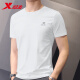 XTEP (XTEP) sports short-sleeved men's T-shirt spring and summer breathable ice silk feel quick-drying top sweat-absorbent cotton T running fitness basket fully recommended - pearl white logo quick-drying breathable L (175/96A) [Ready stock quick delivery]