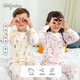 Puppy Big Big Children's Underwear's Juego de ropa y pantalones de otoño para bebés Pajas de algodón puro de algodón y otoño Pajama de algodón 1421 Rainbow Pig 110 cm recomendado para 3-4 años [Hebilla sin hombros]