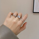 Decorative Show Ring Ring Men's Trendy Light Luxury Niche Design Titanium Steel Suit Couple Girls Fashion Personalized Open Index Finger Ring Three-piece Set Titanium Steel