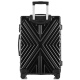 NanJiren suitcase men's 24-inch wear-resistant and scratch-resistant universal wheel trolley case women's password box lightweight suitcase black