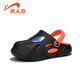 
Guirenniao Children's Slippers 2024 Summer New Style for Men and Girls Indoor Anti-Slip Soft Sole Bathing Baotou Cave Shoes Black Orange 34-35