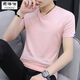 Phelos summer men's short-sleeved T-shirt solid color cotton thread slim-fit trendy V-neck white half-sleeved top summer ice silk t-shirt white L (105-120Jin[Jin equals 0.5 kg])