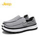Jeep canvas shoes for men in summer new product breathable one-foot lazy shoes ice silk cool youth anti-slip soft sole casual shoes for men gray (sports size) 41 (255mm)