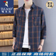 Woodpecker plaid shirt men's three-quarter sleeve summer new fashion casual loose short a-sleeve shirt jacket men's DC659 yellow L 111-125Jin Jin equals 0.5 kg