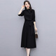 Chu Xin 2025 spring and autumn new women's fashionable temperament slim and slim women's long-sleeved dress bottoming skirt coffee color M (90-118Jin Jin equals 0.5 kg)
