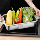 YUTAI 304 stainless steel drain basket kitchen sink drain rack retractable dish storage rack sink vegetable basket