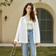 Olrain French White Shirt Women's Versatile Design Double-couche en dentelle de trajet en dentelle blanche S