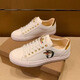 TUTORGOOSE men's low-top sneakers autumn new fashion versatile casual shoes men's light luxury trendy personality embroidery simple men's shoes white 41 one size larger than sports shoes
