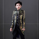 Jungenkleid Tutex Jungen Anzug Set New Children's British Show Host Piano Show Winter Dark Flower Tuxedo + Hemd + Weste + Hosen + Fliege 130 cm (130 cm (empfohlenes Gewicht 50-59jin [Jin gleich 0,5 kg]))))