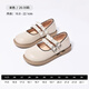 Red Dragonfly Children's Spring and Summer Children's Shoes Girls' Elegant Retro Mary Jane Leather Shoes Big Children's Single Shoes D243TQ736 Beige 28