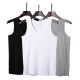 Langsha vest men's 100% cotton threaded fitness sports bottoming tight sleeveless vest men's casual vest L88999 black and white gray 3 pieces XL