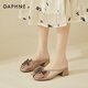 达芙妮（DAPHNE）拖鞋女外穿夏2024夏季新款女鞋网纱包头女拖居家夏天配裙子凉拖 杏色 36 (230mm) 标准码