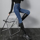 Ankadan-Jeans für Frauen mit kleinen Füßen und Bleistifthosen im Frühling und Herbst Neue Stil der neuen langen Hose von Slim und Slim High Taille, die vielseitige Frauen mit langen Long-Hose 9721 9721 dunkelblaue Hose Lint-Free 31 [130-135jin [Jin gleich 0,5 kg]]