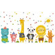 Kinder Cartoon kleine Tier Wandaufkleber Raum Baby Aufkleber Hintergrund Wanddekoration Aufkleber Wallpaper Selbstklebend AY9221-Animal Party Big groß