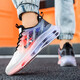 EXUELING men's shoes summer breathable cushion shock-absorbing large size men's shoes sports shoes for teenagers trendy running shoes heightened summer shoes for men TK757 gray orange 40 (250mm)