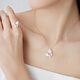 Chow Tai Fook SOINLOVE Treasure Girl 18K Gold Butterfly Tourmaline White Shell Necklace VV240