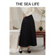 THE SEA LIFE欧海一生 知性半身裙女24夏新品黑色显瘦别致中式半身裙16805 黑法师 M