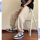 Pugesi (Pugesi) Fat Man's große Freizeithose für Männer im Sommer dünner loser Kordelstring mit großer Big-Binding-Sporthosen A001-K1049 Black 4xl 195-210jin [Jin gleich 0,5 kg]