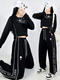 CIQHUNK Subject Three Dance Clothes Black Jazz Dance Set Sports Trousers Women's Street Hip Hop Hiphop Casual Pants Jump 1049 Rose Red Cotton Pants S