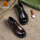 LAORENTOU leather shoes men's shoes business casual large leather shoes high-end brogue brand formal shoes LA11366 black 40