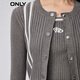 ONLY fashionable and versatile slim fit splicing suit short sweater for women 12343A020 G51 medium flower yarn gray XS 155/76A