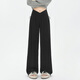 Miduli maternity pants winter wide-leg pants plus velvet glutinous rice pants straight casual pants maternity wear winter black XL