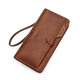 Williampolo Herren Brieftasche Langes Leder-Brieftasche Cowide Reißverschluss Bankkarte Chinesische Vatertagsgeschenk für Papa Retro Yellow-Brown (Theke Geschenkbox)