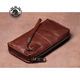 
ANDSEEYOU brand business men's handbags retro clutch, vegetable tanned leather long wallet, casual large capacity mobile phone bag, first layer cowhide handbag, black