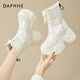 Daphne (Daphne) verdickte kalte Nordost-Schneestiefel für neue Wintermode warme Kurzstiefel für Frauen große Baumwollschuhe dicker Baumwollstiefel Beige plus Velvet 36